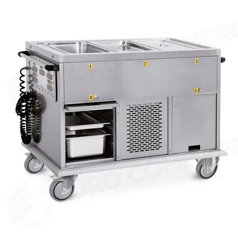 CARRELLO TERMICO 3XGN 1/1 VASCHE SEPARATE VANI 1 CALDO + 1 FREDDO - 7375A1F1 - METALCARRELLI - CARRELLI