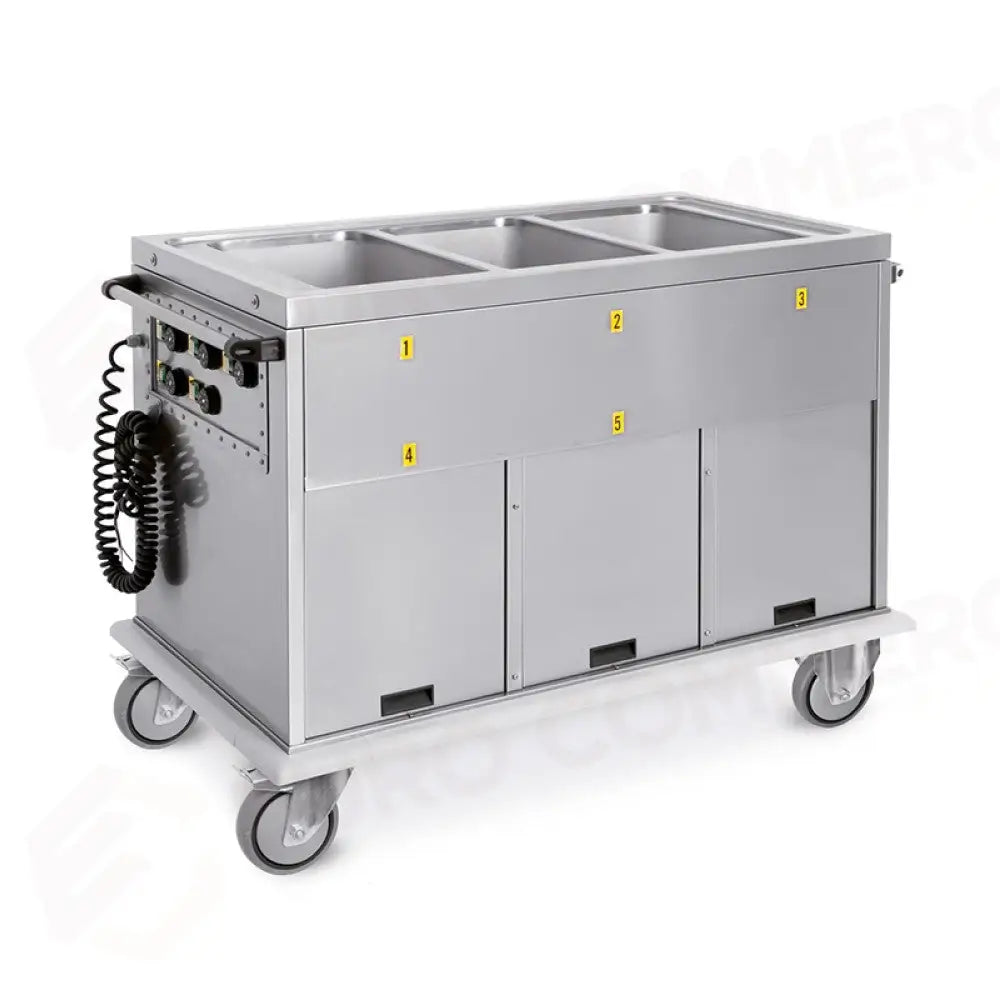 CARRELLO TERMICO 3XGN 1/1 VASCHE SEPARATE VANI 1 NEUTRO + 2 CALDI - 7375A2 - METALCARRELLI - CARRELLI