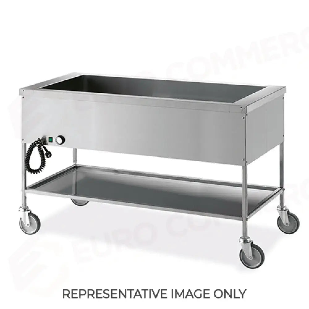 CARRELLO TERMICO 4X GN 1/1 BAGNOMARIA 2 RUOTE FRENATE - 1398-F - METALCARRELLI - CARRELLI
