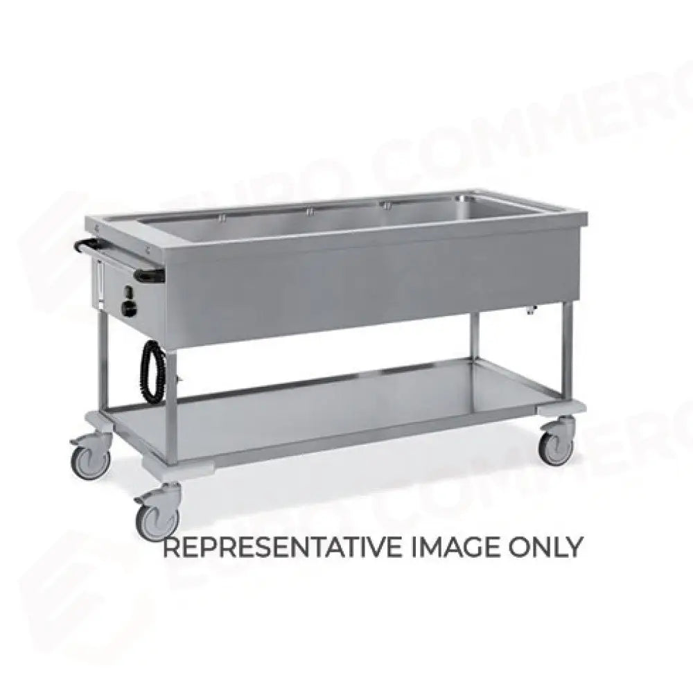 CARRELLO TERMICO 4X GN 1/1 TOP STAMPATO BAGNOMARIA 2 RUOTE FRENATE - 7368-F - METALCARRELLI - CARRELLI
