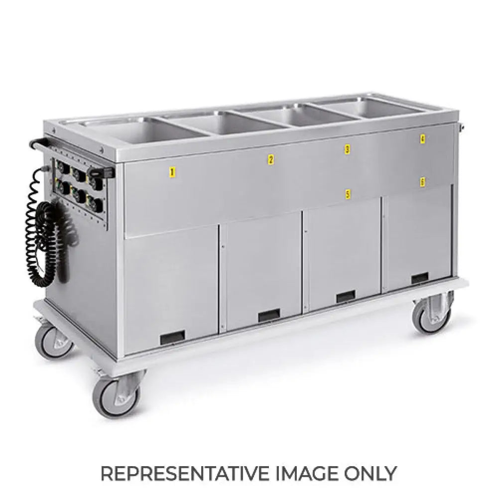 CARRELLO TERMICO 4XGN 1/1 VASCHE SEPARATE 4 VANI CALDI - 7378A4 - METALCARRELLI - CARRELLI