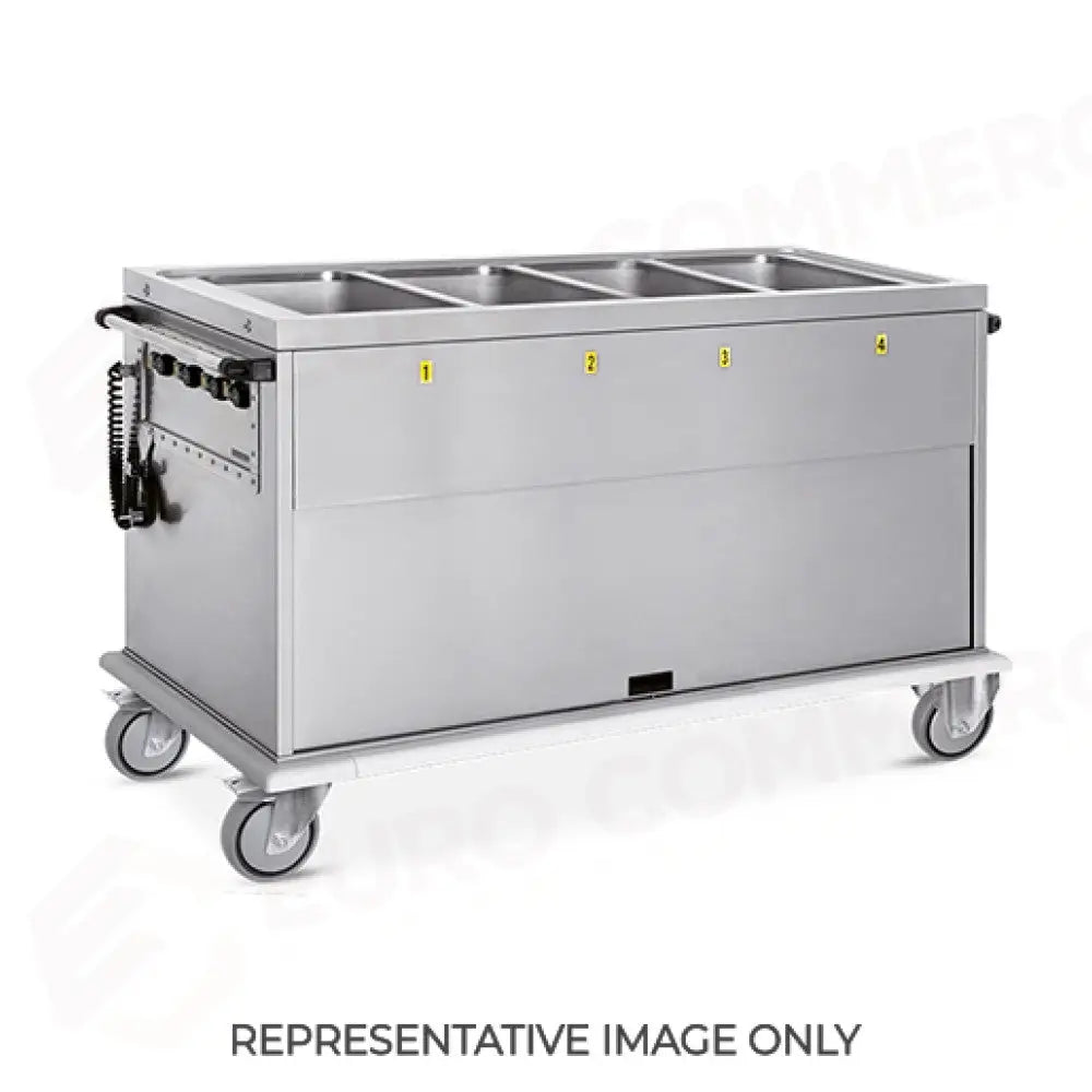 CARRELLO TERMICO 4XGN 1/1 VASCHE SEPARATE RUOTE ELASTICHE - 7378A-E - METALCARRELLI - CARRELLI