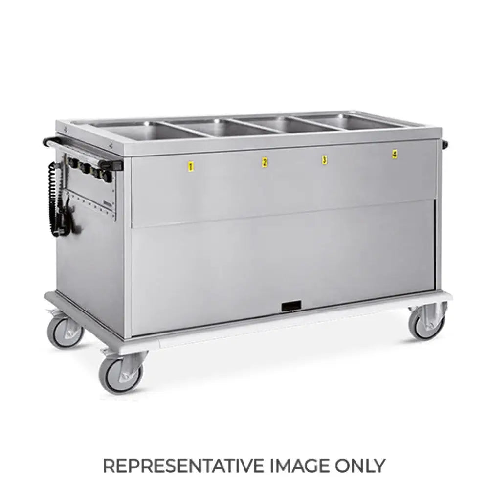 CARRELLO TERMICO 4XGN 1/1 VASCHE SEPARATE RUOTE ELASTICHE - 7378A-E - METALCARRELLI - CARRELLI