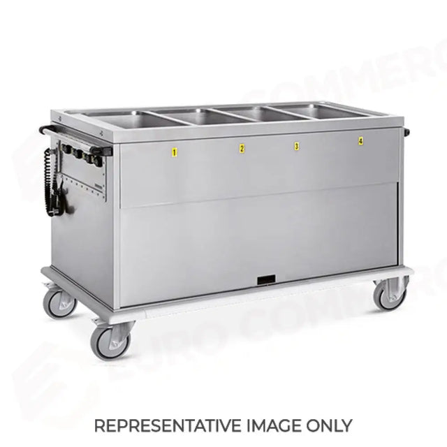 CARRELLO TERMICO, 4XGN 1/1, VASCHE SEPARATE, RUOTE ELASTICHE - 7378A-E - METALCARRELLI