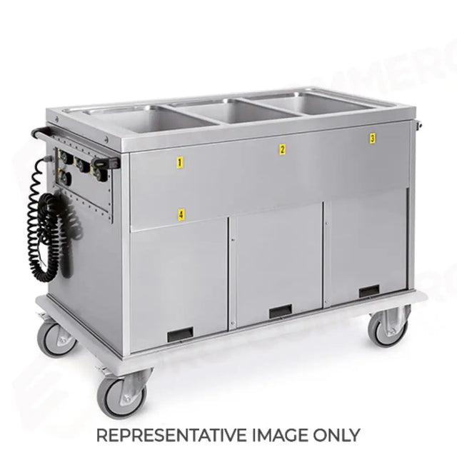 CARRELLO TERMICO, 4XGN 1/1, VASCHE SEPARATE, VANI 2 CALDI + 1 FREDDO - 7378A2 - METALCARRELLI