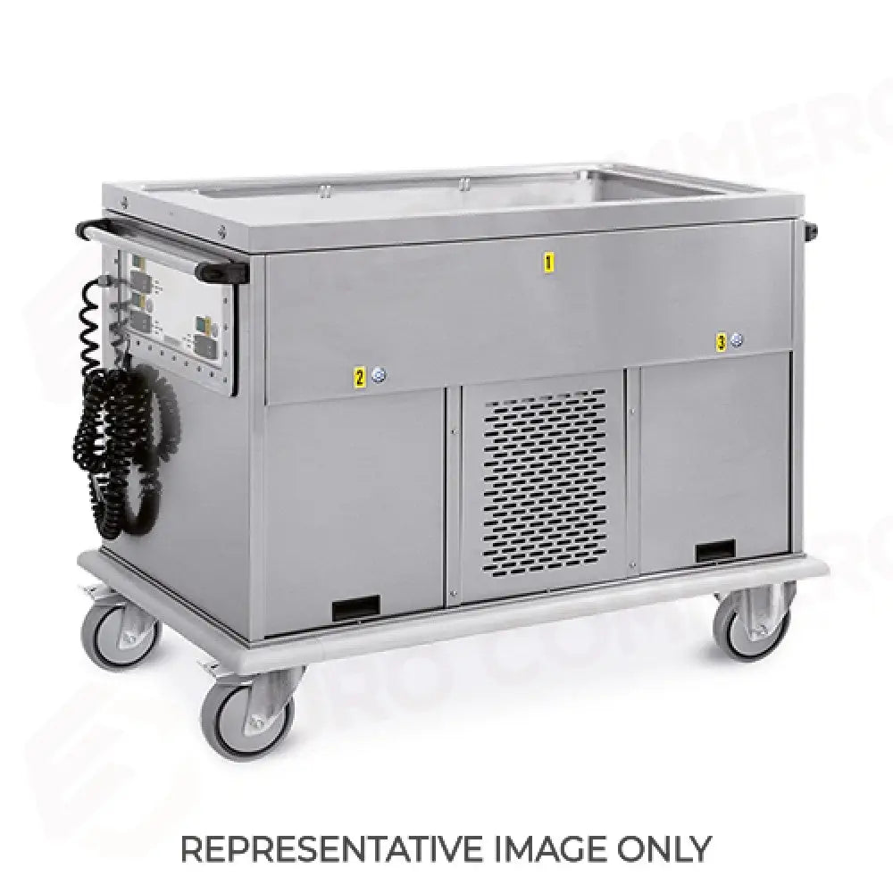 CARRELLO TERMICO GN 3/1 VASCA UNICA 2 VANI FREDDI RUOTE ELASTICHE - 7365A0F2-E - METALCARRELLI - CARRELLI