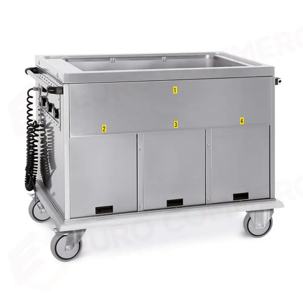 CARRELLO TERMICO GN 3/1 VASCA UNICA 3 VANI CALDI - 7365A3 - METALCARRELLI - CARRELLI