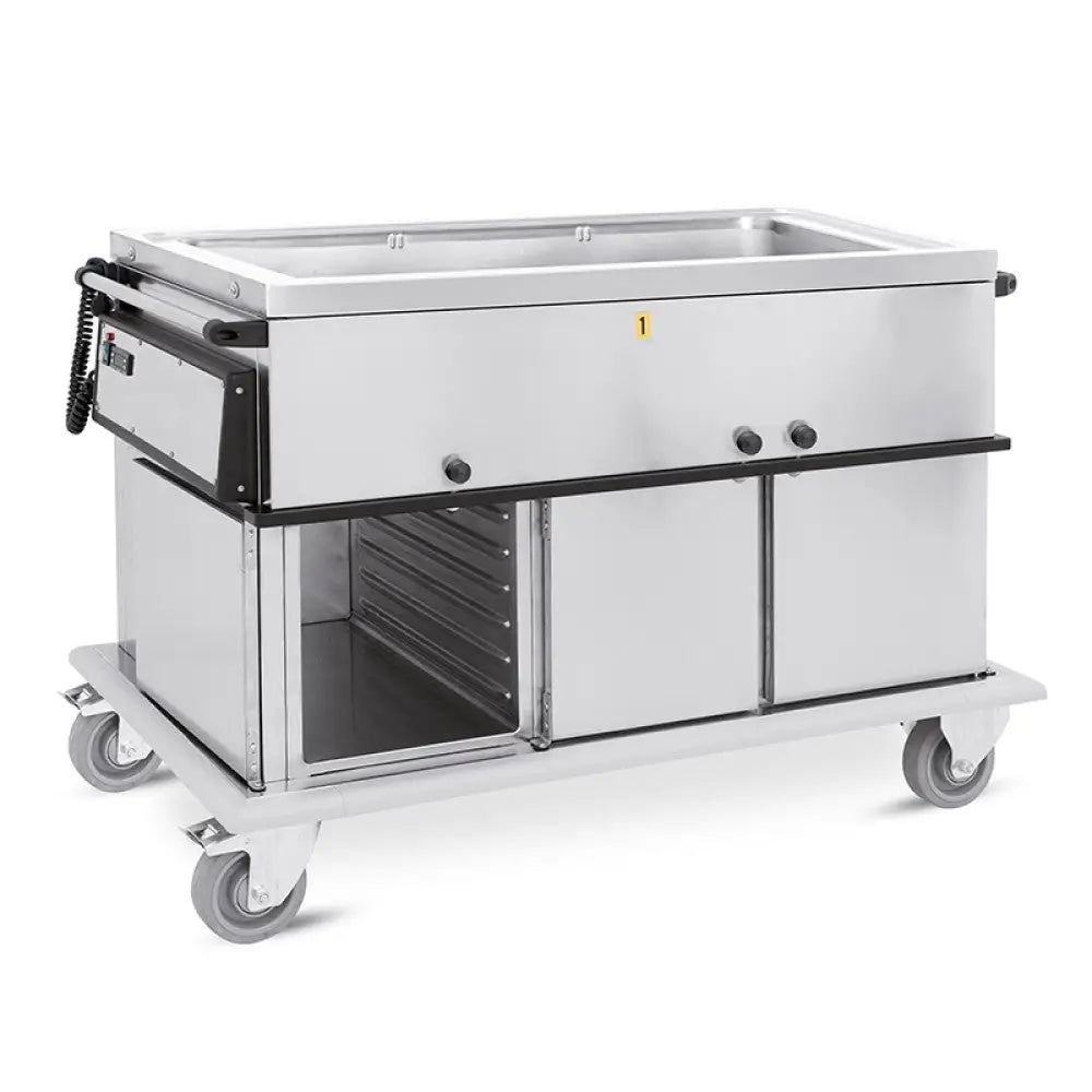 CARRELLO TERMICO GN 3/1 VASCA UNICA 3 VANI NEUTRI CON GUIDE STAMPATE H1 - 7365A0-GS - METALCARRELLI - CARRELLI
