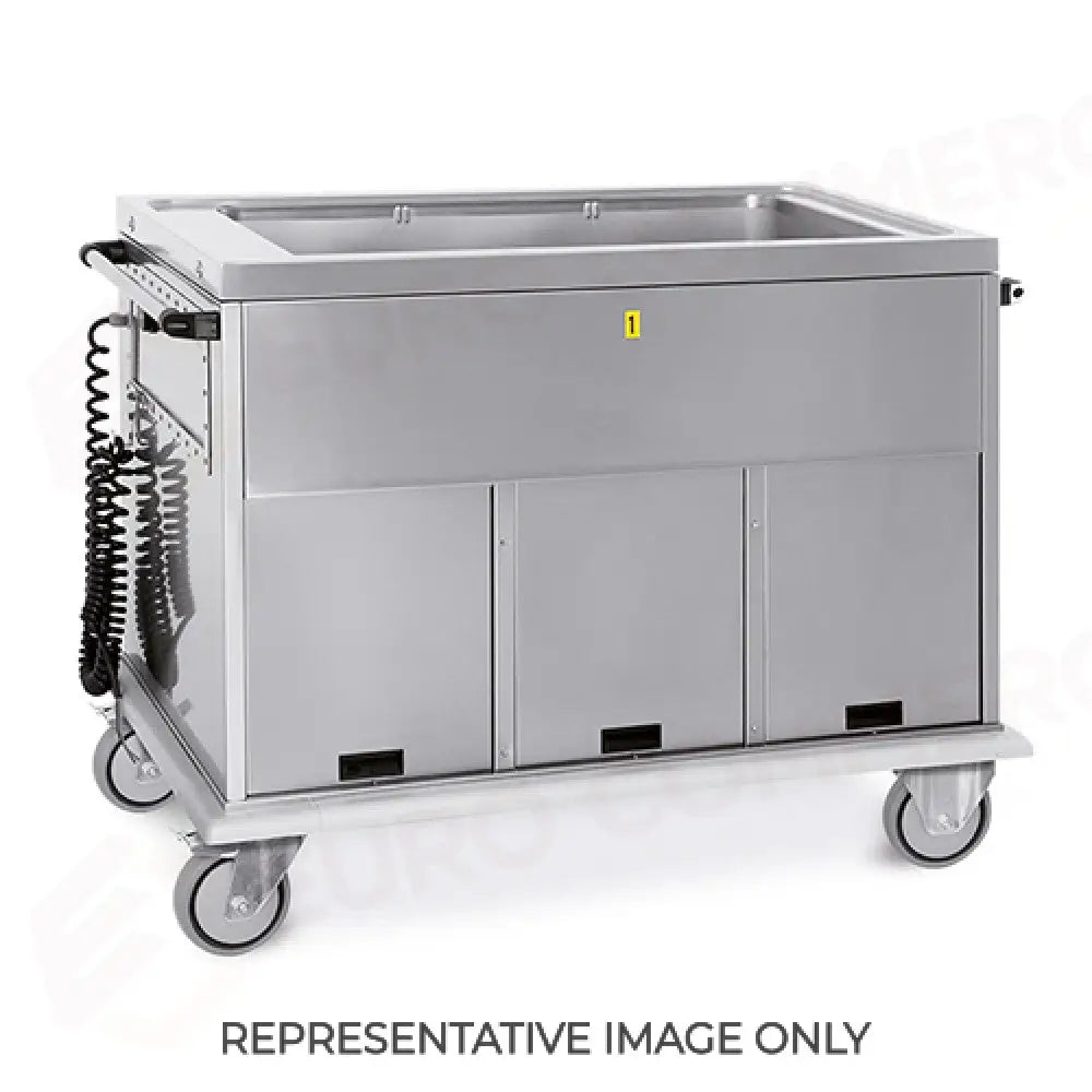 CARRELLO TERMICO GN 3/1 VASCA UNICA 3 VANI NEUTRI RUOTE ELASTICHE - 7365A0-E - METALCARRELLI - CARRELLI