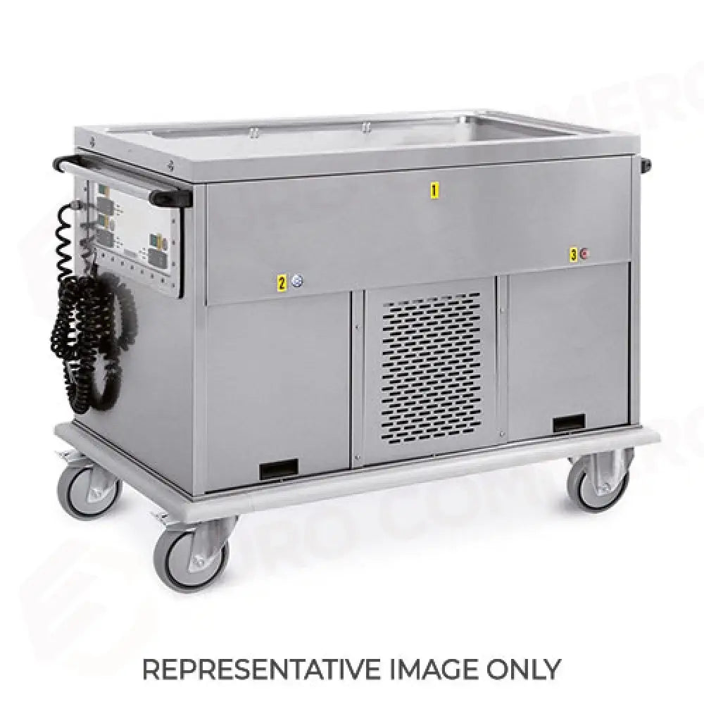 CARRELLO TERMICO GN 3/1 VASCA UNICA VANI 1 CALDO + 1 FREDDO RUOTE ELASTICHE - 7365A1F1-E - METALCARRELLI - CARRELLI