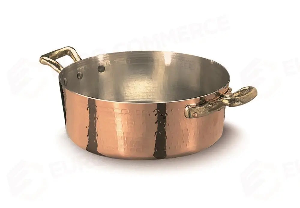 CASSERUOLA BASSA 2 MANICI 28 CM RAME MARTELLATO - 2 MM ALCM106M AGNELLI - 0070658 - MEDRI