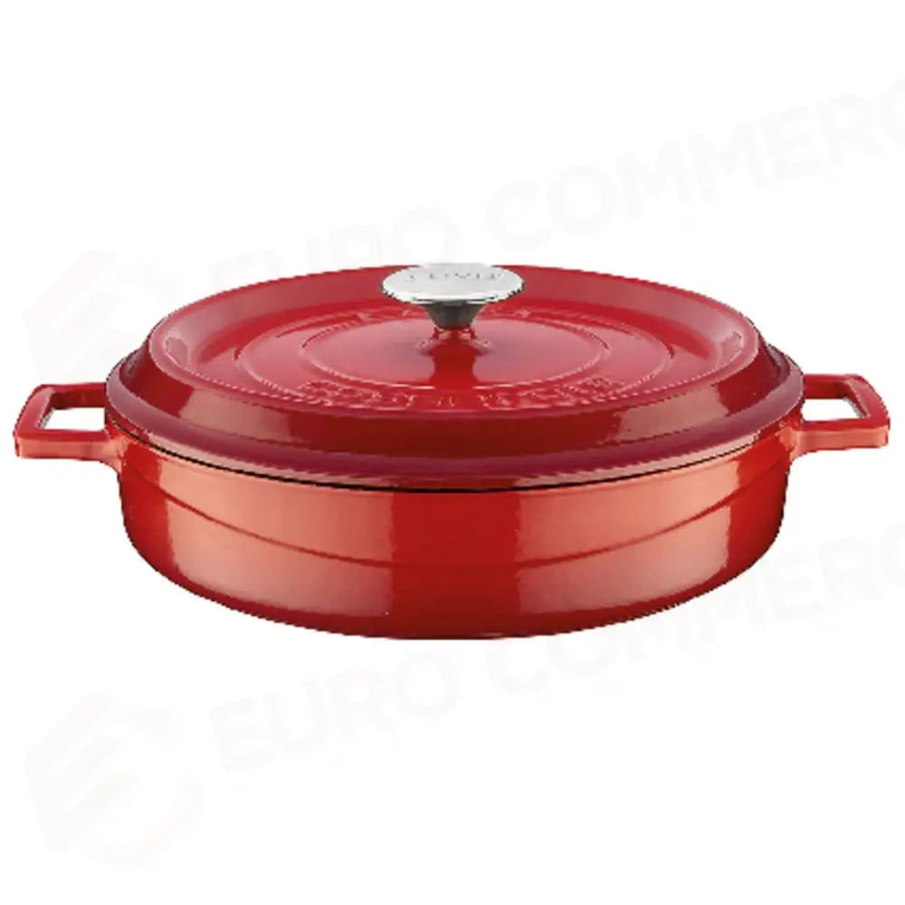 CASSERUOLA BASSA 2 MANIGLIE CON COPERCHIO - GHISA SMALTATA - PADERNO