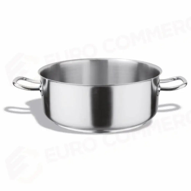 LOW SAUCEPAN WITH 2 HANDLES IN STAINLESS STEEL Ø24CM - 102-024 - KAREL