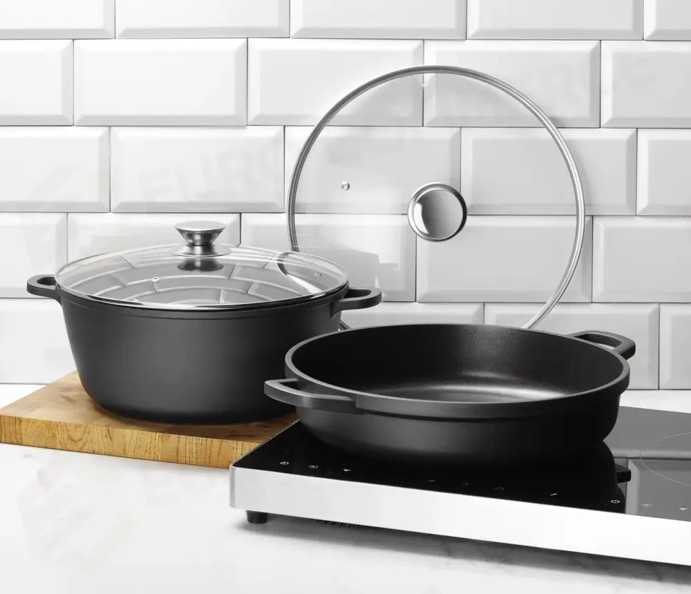 CASSERUOLA CON RIVESTIMENTO ANTIADERENTE HENDI 7L NERO 367X290X(H)122MM - 611029