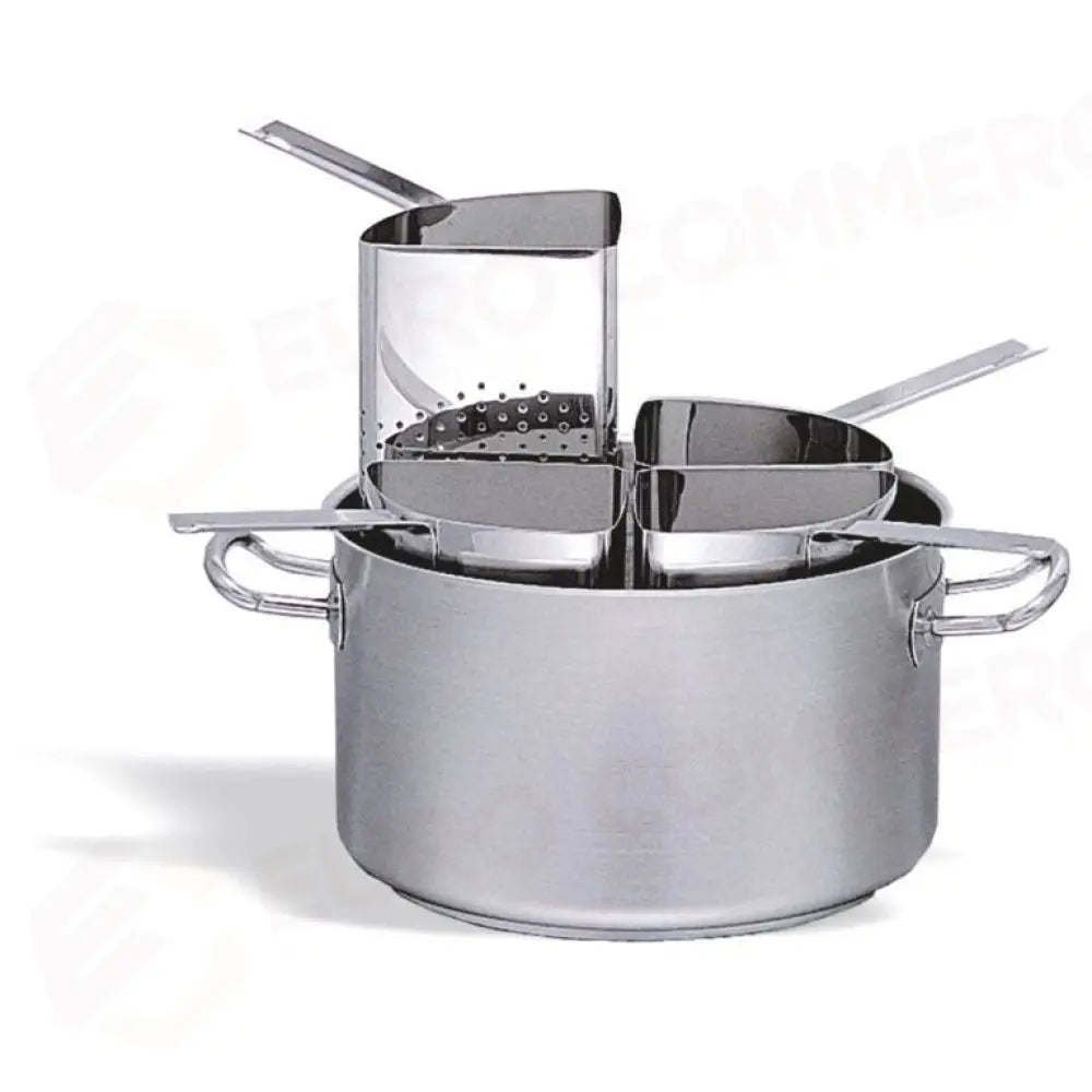 CASSERUOLA IN ACCIAIO INOX COMPLETA DI 4 COLAPASTA Ø40CM - 105-040 - KAREL - Attrezzatura