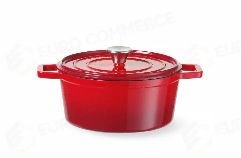 CASSERUOLA IN GHISA VETRIFICATA. 3,7L ROSSO 317X240X(H)105MM - HENDI