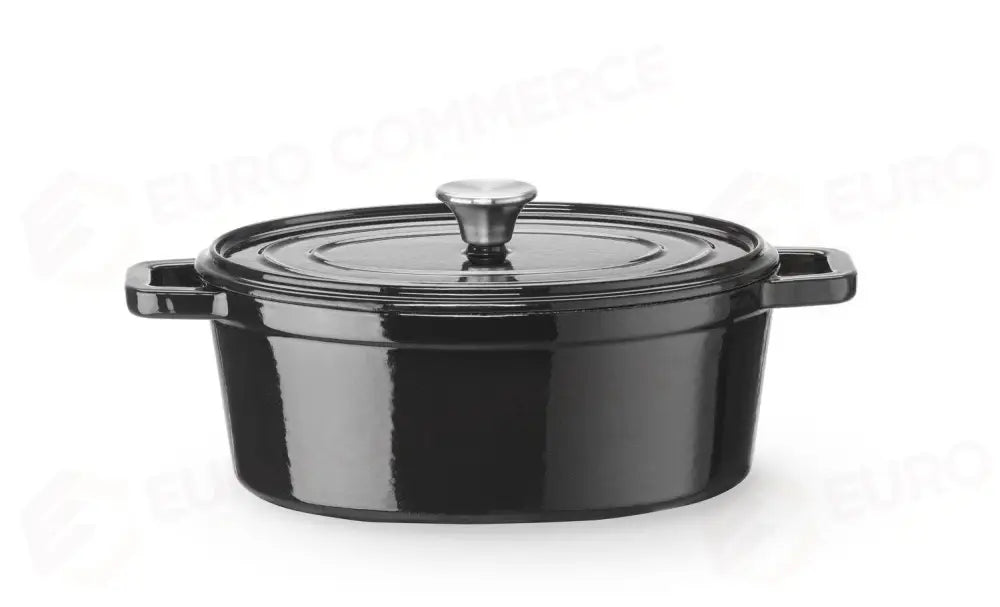CASSERUOLA IN GHISA VETRIFICATA. 4,4L NERO 365X290X(H)115MM - HENDI