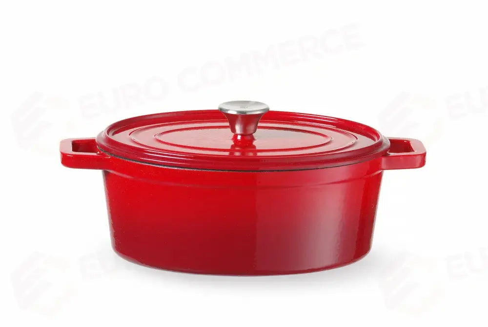 CASSERUOLA IN GHISA VETRIFICATA. 4,4L ROSSO 365X290X(H)115MM - HENDI