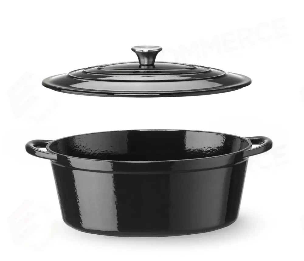 CASSERUOLA IN GHISA VETRIFICATA. HENDI 6,88L NERO 405X255X(H)134MM - 626863
