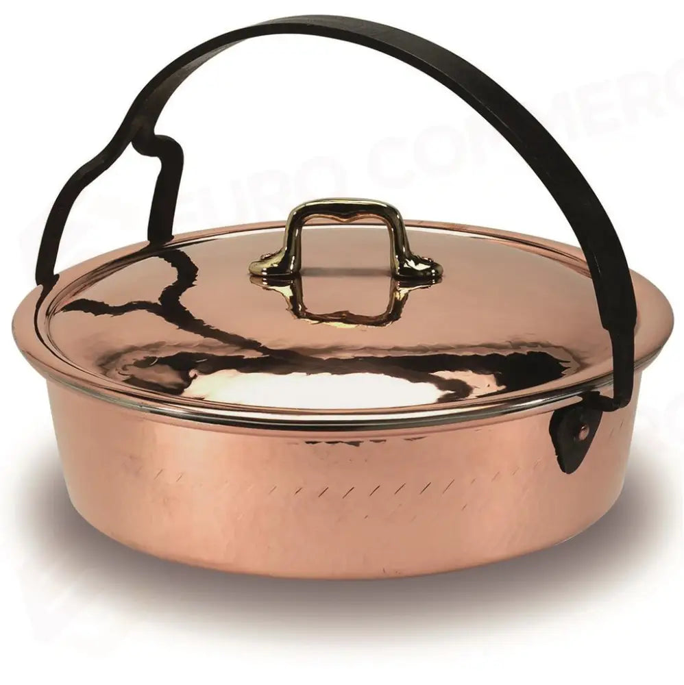 CASSERUOLA PER RISOTTI CON COPERCHIO 32 CM RAME MARTELLATO - 2 MM COCU106RM AGNELLI - 0071103 - MEDRI