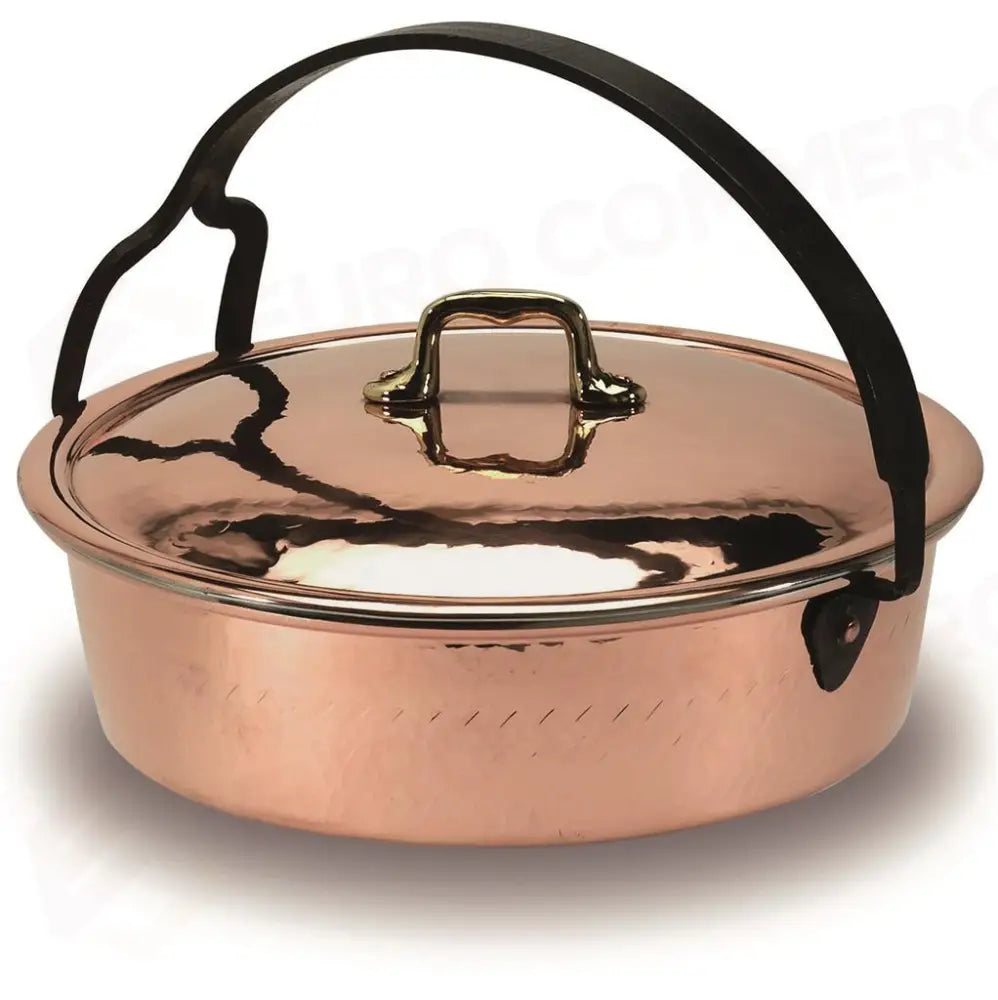 CASSERUOLA PER RISOTTI CON COPERCHIO 32 CM RAME MARTELLATO - 2 MM COCU106RM AGNELLI - 0071103 - MEDRI