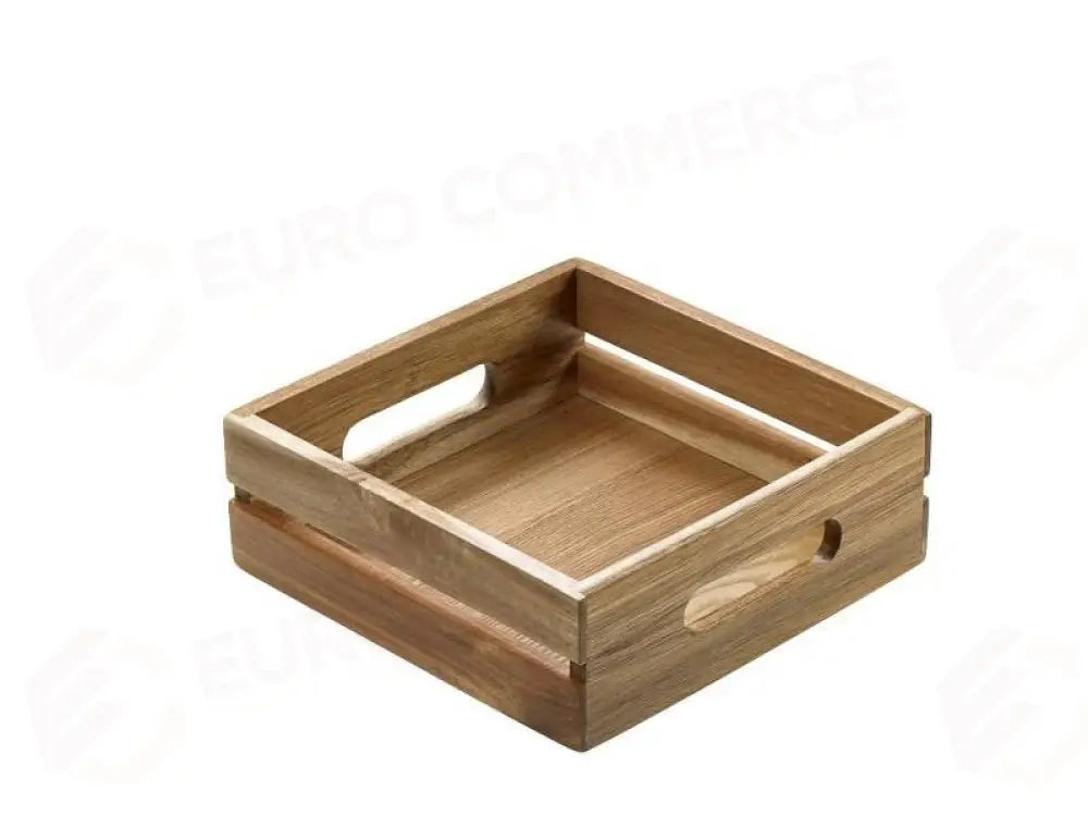 CASSETTA IN ACACIA NATURALE - 20X20X7 CM - S5003 - LEONE - VASSOI E TAGLIERI IN ACACIA