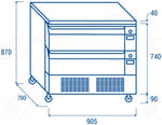 CASSETTIERA REFRIGERATA DOPPIA COMMUTABILE (N.4 VASCHETTE GN1/1) -2°/+8°C/-21°/-18°C - DWT 92 - COOL HEAD