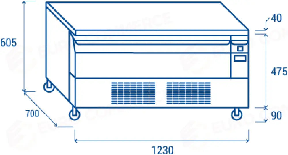 CASSETTIERA REFRIGERATA SINGOLA COMMUTABILE (N.3 VASCHETTE GN1/1) -2°/+8°C/-21°/-18°C - DWT 120 - COOL HEAD