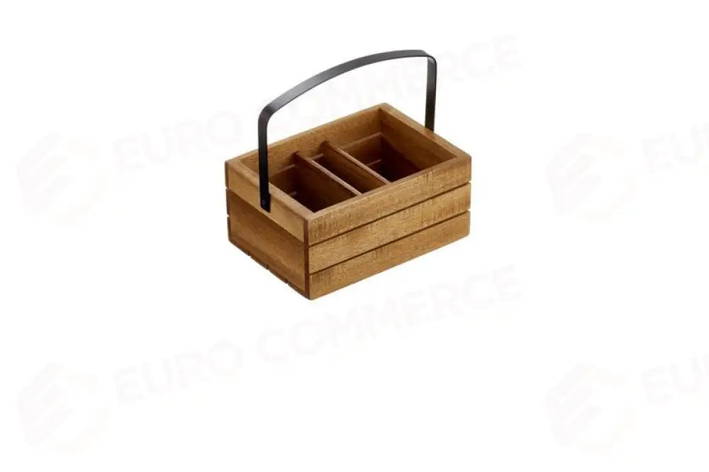 CASSETTINA ACACIA CON MANICO NATURALE - 20X15X10 CM - S5084 - LEONE - ESPOSITORI BUFFET IN ACACIA