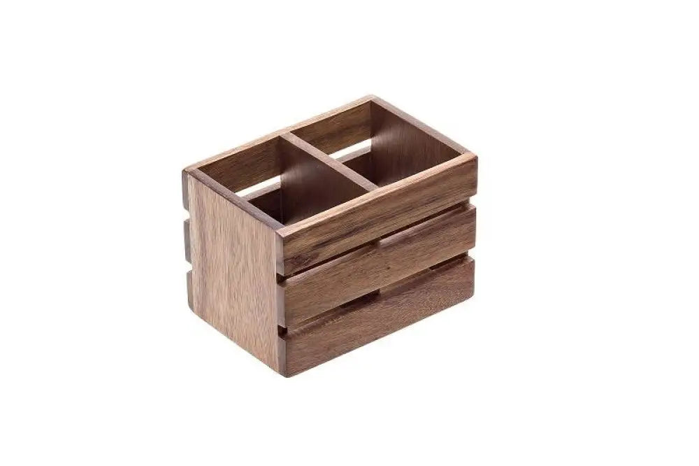 CASSETTINA DUE SCOMPARTI IN ACACIA NATURALE - 16X11X11 CM - S5021 - LEONE - ESPOSITORI BUFFET IN ACACIA