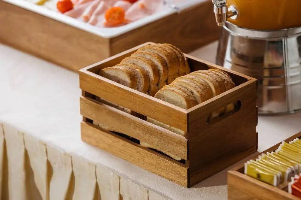 CASSETTINA IN ACACIA NATURALE - ACACIA CM. 23X15,5X12H. - S5022 - LEONE - ESPOSITORI BUFFET IN ACACIA