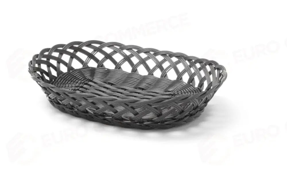 CESTINI CON BORDI INTRECCIATI OVALE NERO 320X230X(H)55MM - HENDI