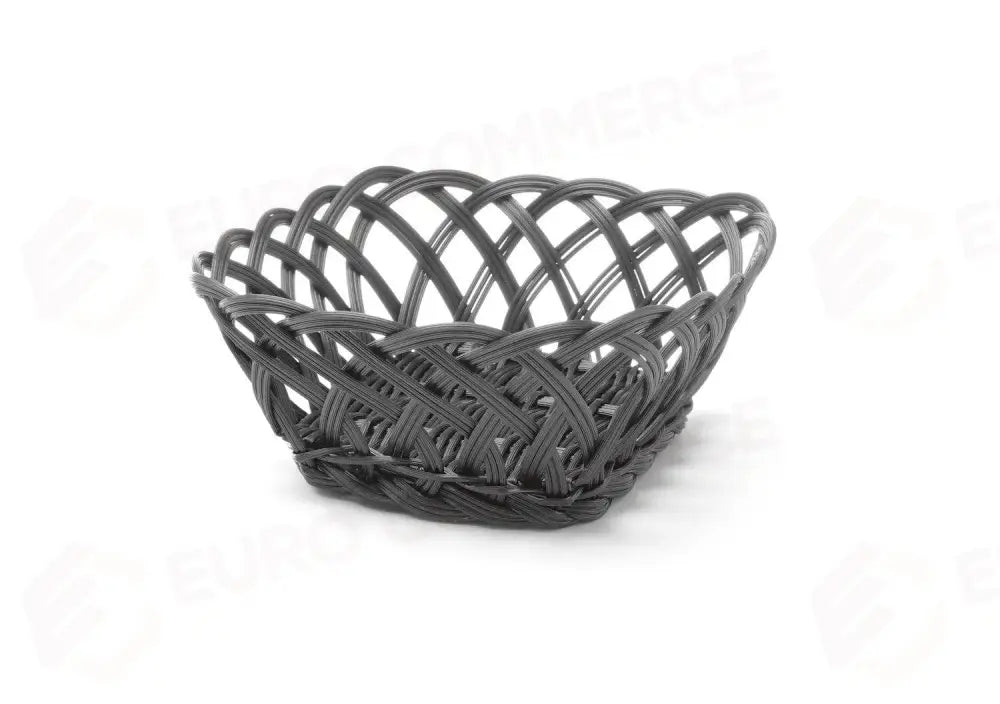 CESTINI CON BORDI INTRECCIATI QUADRATO NERO 190X190X(H)80MM - HENDI