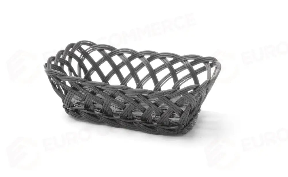 CESTINI CON BORDI INTRECCIATI RETTANGOLARE NERO 225X150X(H)65MM - HENDI
