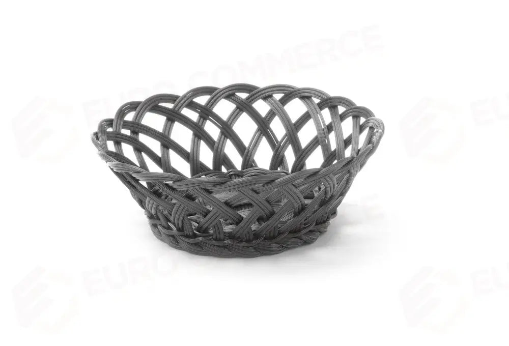 CESTINI CON BORDI INTRECCIATI ROTONDO NERO 200X200X(H)65MM - HENDI