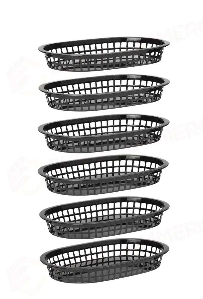 CESTINI DA SERVIZIO STILE FAST FOOD. HENDI NERO 6 PEZZI 275X175X(H)38MM - 426890