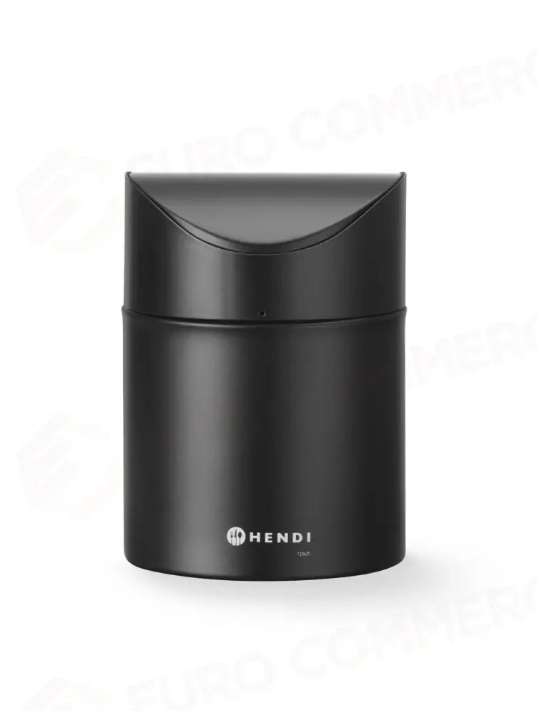 CESTINO PER RIFIUTI DA TAVOLO CON COPERCHIO OSCILLANTE 1,2L NERO Ø120X(H)165MM - HENDI