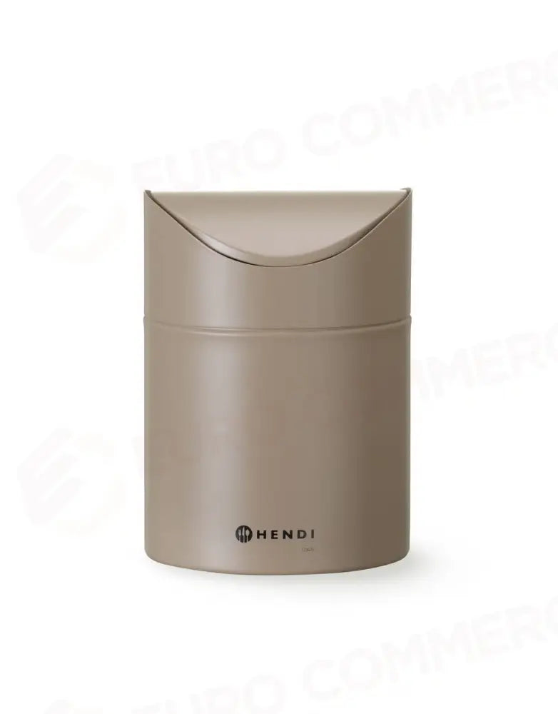CESTINO PER RIFIUTI DA TAVOLO CON COPERCHIO OSCILLANTE 1,2L BEIGE Ø120X(H)165MM - HENDI