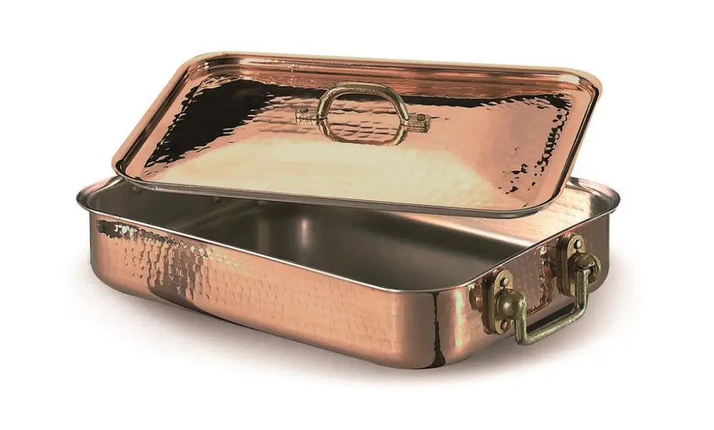 ROSTIERA RETTANGOLARE 2 MANICI 36X26 CM FORNO - RAME MARTELLATO - 3 MM ALCM150M AGNELLI - 0070736 - MEDRI