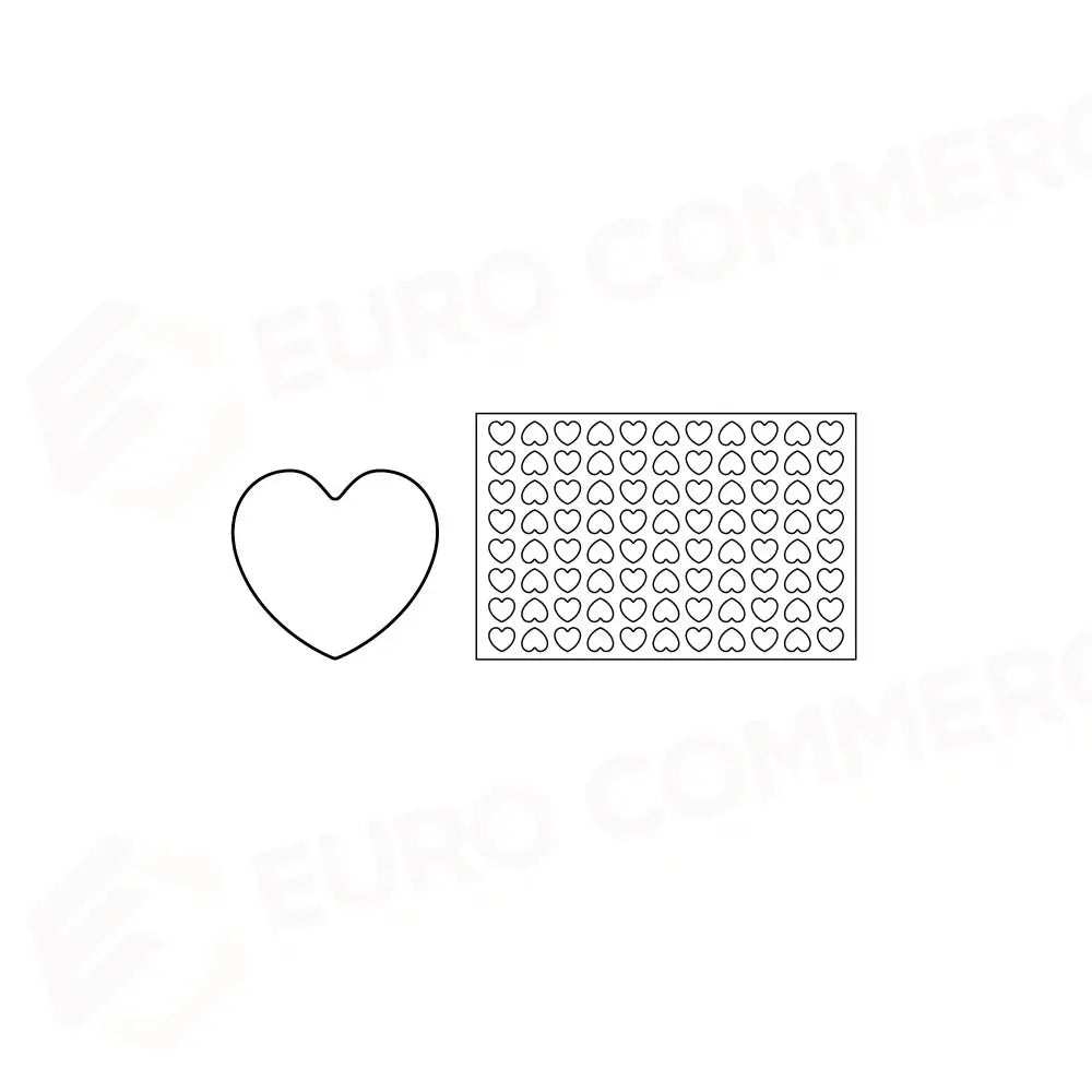 CHABLON DA FORNO 600 X 400 MM - 88 FORME CUORE - CHC - PAVONI ITALIA - FORNI PROFESSIONALI