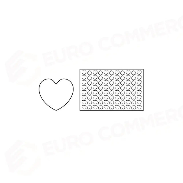 CHABLON DA FORNO 600 X 400 MM - 88 FORME CUORE - CHC - PAVONI ITALIA