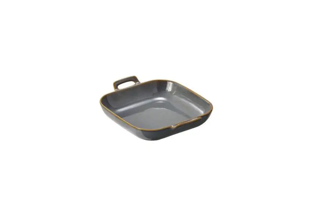 CIOTOLA RETTANGOLARE GRIGIA IN PORCELLANA CON MANIGLIE LINEA HOKKAIDO GRIGIA - CM 18,5X15X4H - U0031 - LEONE