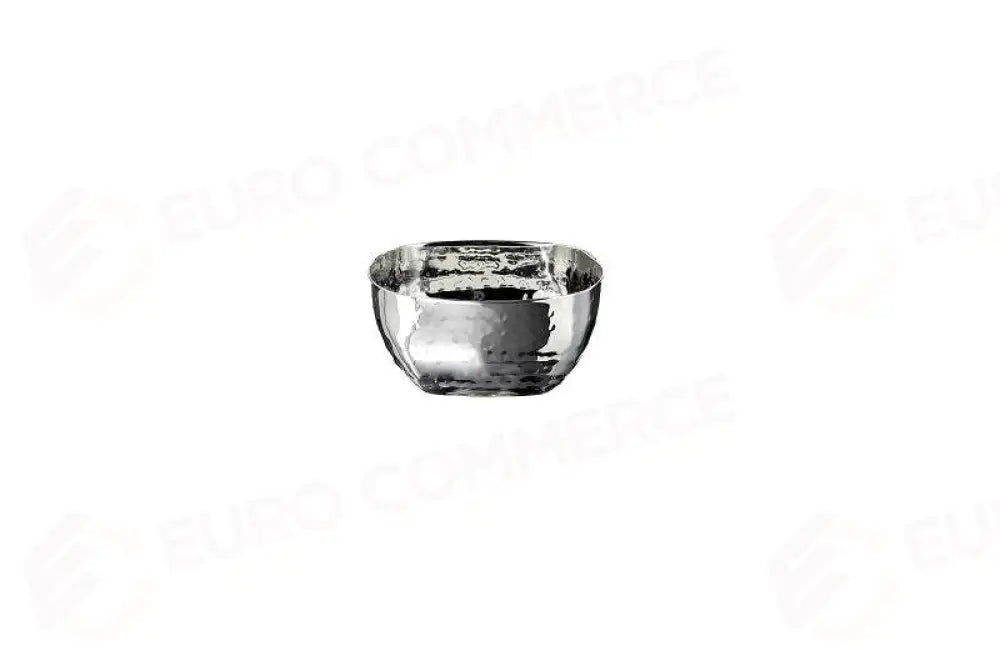 CIOTOLINA QUADRATA IN ACCIAIO MARTELLATO ACCIAIO - Ø10X5 CM - 300 ML - P2129 - LEONE - ACCIAIO MARTELLATO