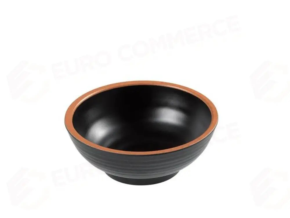 CIOTOLINA TERRACOTTA IN MELAMINA NERA - Ø14,7X5,5 CM - 400 ML - T8234 - LEONE - MELAMINA NERA