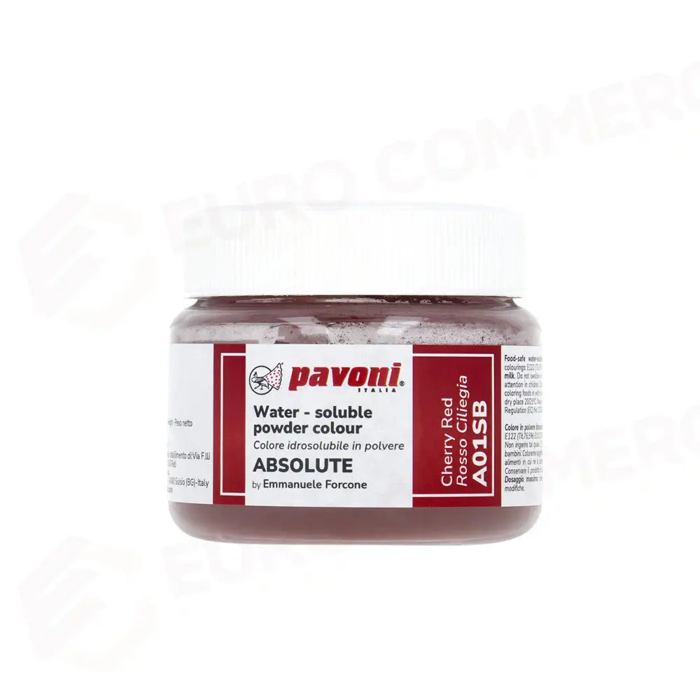 COLORI IDROSOLUBILI IN POLVERE 50 GR - ROSSO CILIEGIA - A01SB - PAVONI ITALIA - ATTREZZATURA PROFESSIONALE