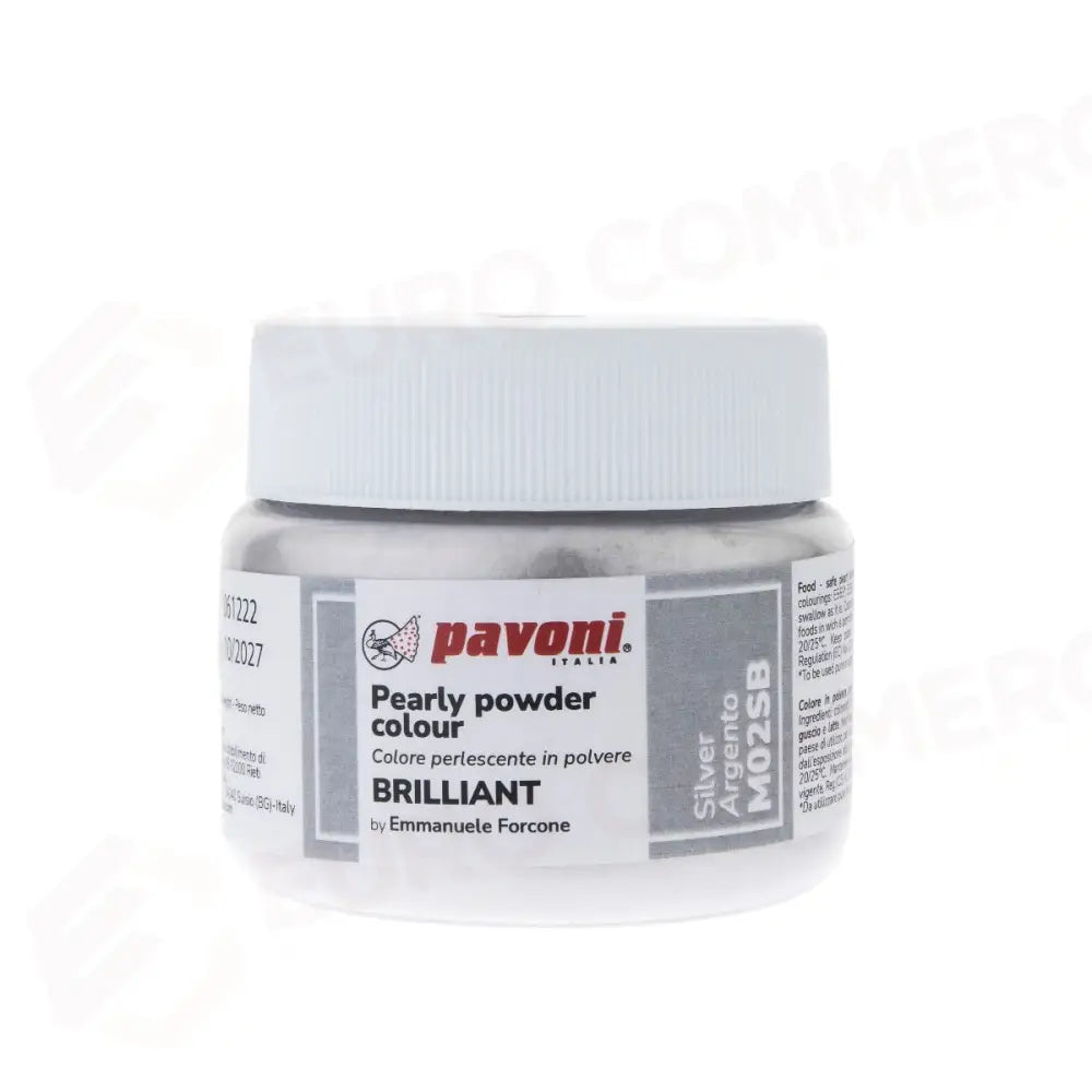 COLORI METALLIZZATI IN POLVERE 40 GR - ARGENTO - M02SB - PAVONI ITALIA - ATTREZZATURA PROFESSIONALE