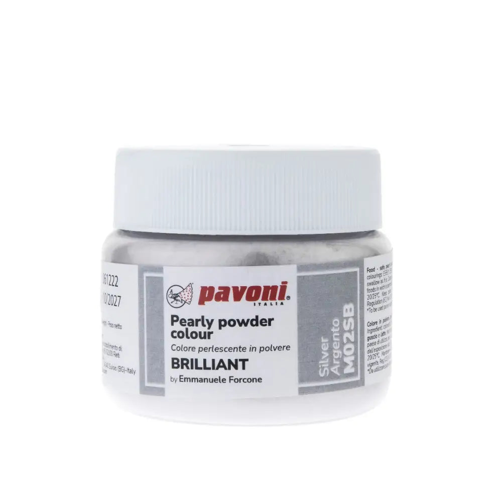 COLORI METALLIZZATI IN POLVERE 40 GR - ARGENTO - M02SB - PAVONI ITALIA - ATTREZZATURA PROFESSIONALE