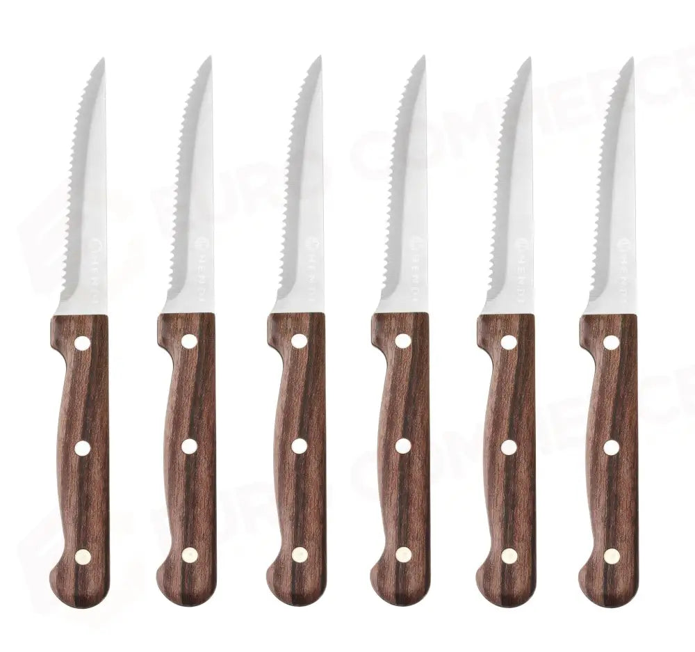 COLTELLO DA BISTECCA - 6 PEZZI HENDI PROFI LINE NERO (L)215MM - 781449