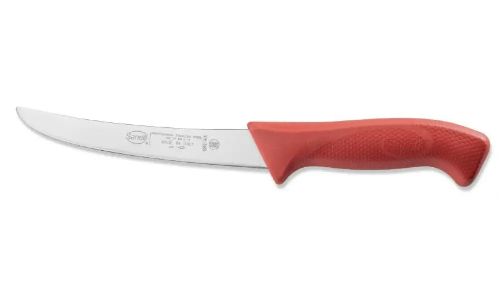 COLTELLO DISOSSO CURVO CM.16 ROSSO SKIN - 109216.R - SANELLI - COLTELLERIA