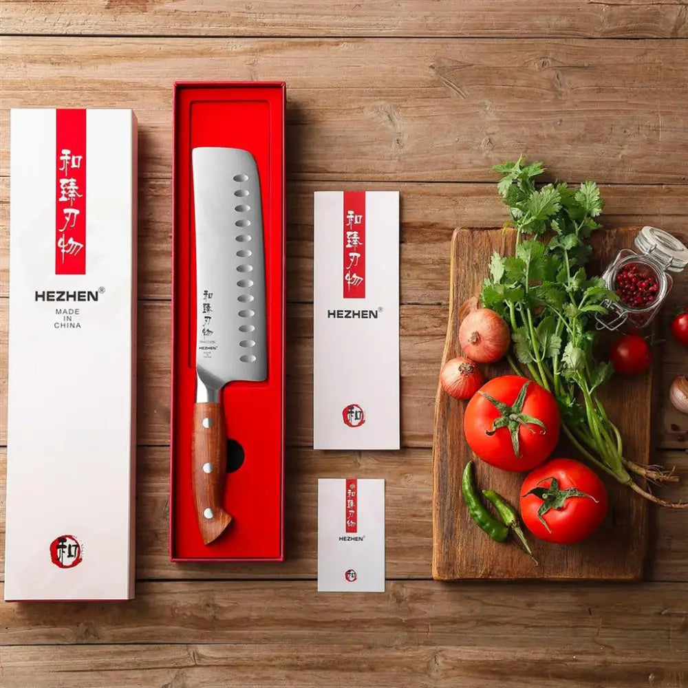 COLTELLO NAKIRI OLIVATO 17.8 CM GERMAN STEEL X02-XC HEZHEN - 14000009 - MEDRI
